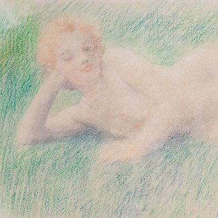Émile Berchmans - Femme nue dans l’herbe